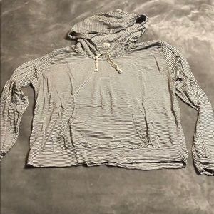 Brandy Melville Striped Hooded Shirt